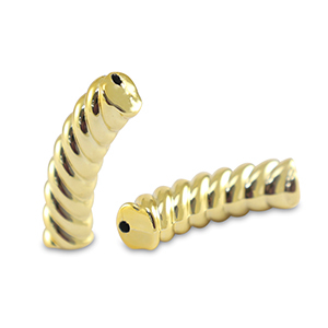 Acrylic tube beads twisted Gold