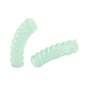 Acrylic tube beads twisted Transparent Mint Green