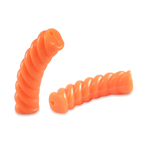 Acrylic tube beads twisted Orange