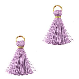 Tassels 2cm Gold-Sheer Lilac