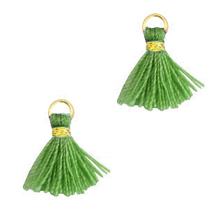 Tassels 1.2cm Gold-Jungle Green