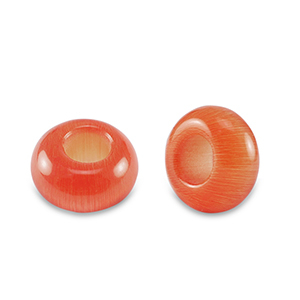 Natural stone beads glas rondelle 14mm Fiery Orange