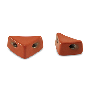 Tile beads triangle Coral Red