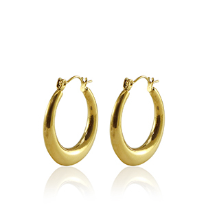 Stainless steel earrings creole 25mm Gold