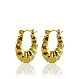 Stainless steel earrings creole 20mm Gold