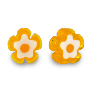 Millefiori beads flower Orange