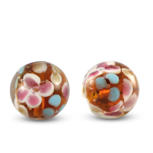 Glass beads 14mm Transparent-Amber Orange