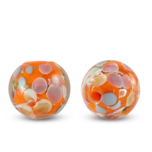 Glass beads 14mm Transparent-Orange