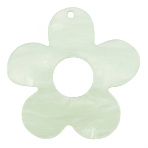 Resin pendants flower Neo Mint Green