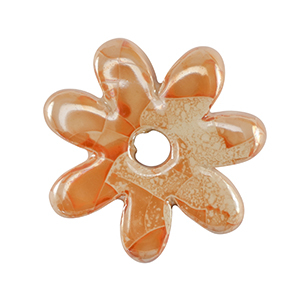 DQ greek ceramic beads flower Orange