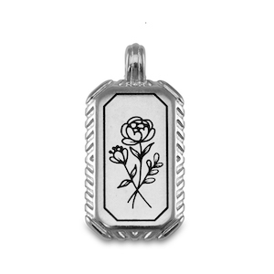 DQ European metal charms flower Antique Silver (nickel free)