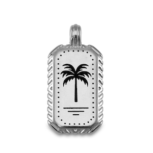 DQ European metal charms palmtree Antique Silver (nickel free)