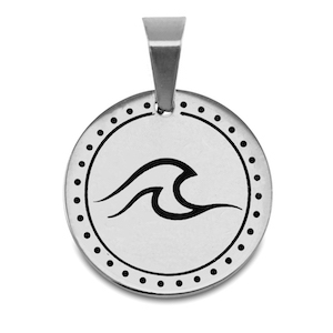 Stainless steel charms wave Silver