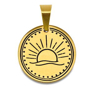Stainless steel charms sun Gold