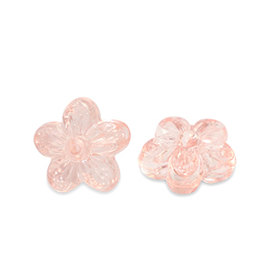 Acrylic beads flower Transparent Salmon Pink