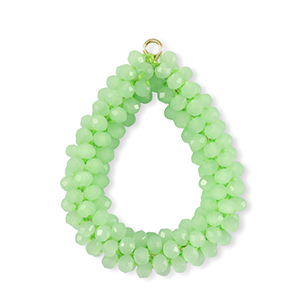 Top Faceted charms drop Light Green