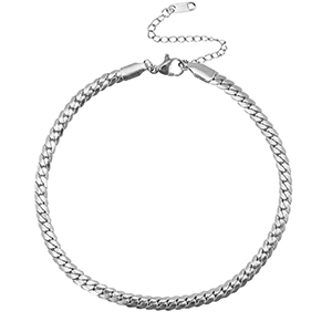 Stainless steel anklets snake Silver
