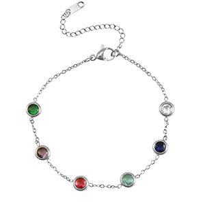 Stainless steel bracelets crystal Silver