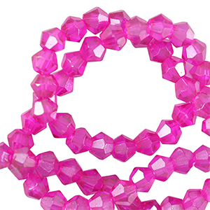 Top faceted beads bicone 6mm Neon Pink