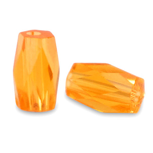 Top faceted beads tube Pumpkin Orange