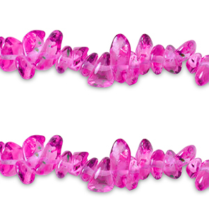 Glass beads chipstone Transparent Neon Pink