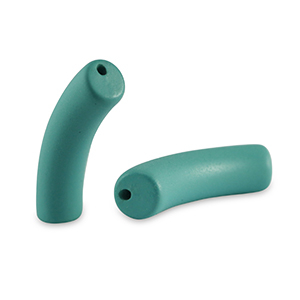 Acrylic tube beads matt Teal Green
