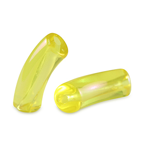 Acrylic tube beads Freesia Yellow-AB Coating