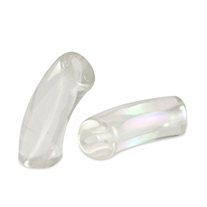 Acrylic tube beads Transparent-AB Coating