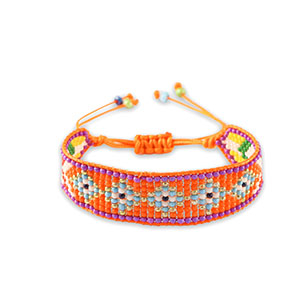 Ready-made Bracelets Orange-Light Blue