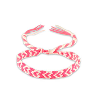 Ready-made Bracelets Neon pink-White