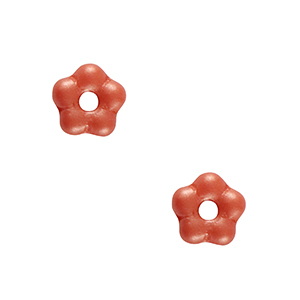 Czech Beads Flower 5mm Coral Red