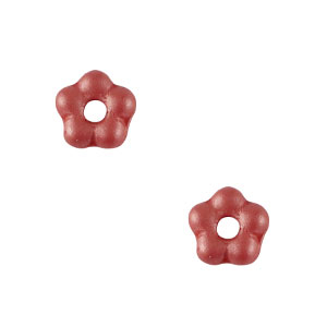 Czech Beads Flower 5mm Warm Red