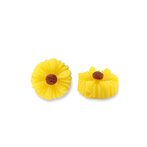 Resin beads flower 8mm Yellow