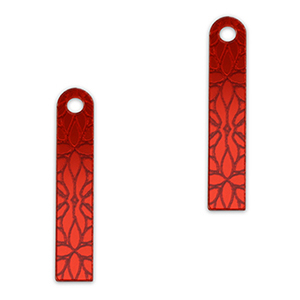 Statement charms bar flower Metallic Red