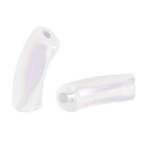 Acrylic tube beads Transparent AB