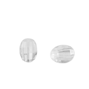 Acrylic beads oval faceted Transparent