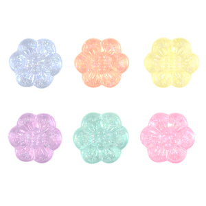 Acrylic beads flower Multicolour Transparant