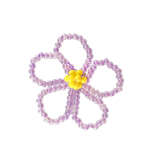 Top Faceted charms flower Purple-Yellow