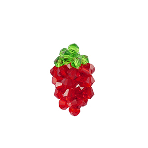 Top Faceted charms strawberry Red-Green