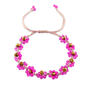 Top faceted Anklets flower Fuchsia-Topaz Brown