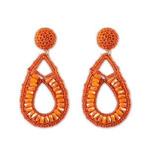 Top Faceted earrings drop Gold-Orange