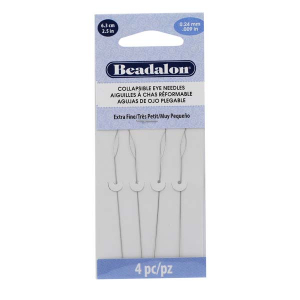 Beadalon collapsible eye needle 6.3cm (Extra Fine) Silver