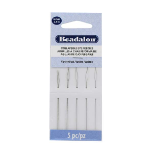 Beadalon collapsible eye needle 6.3cm assorted Silver