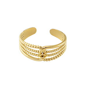 Stainless steel rings with loop Gold