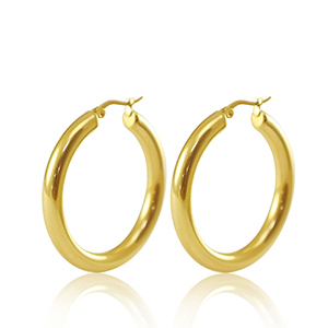 Stainless steel earrings creole 40mm Gold