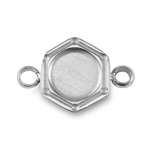Birthstones charm with setting for SS16 flat back Stainless Steel Silver