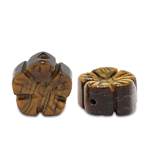 Natural stone beads Tigereye flower Golden Brown