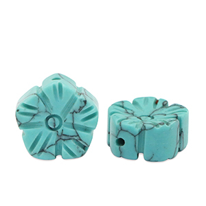 Natural stone beads Calcite flower Turquois