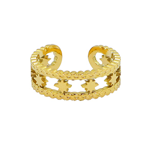 Stainless steel rings star Gold