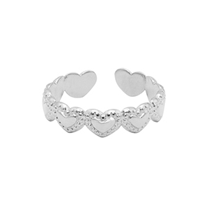 Stainless steel rings heart Silver
